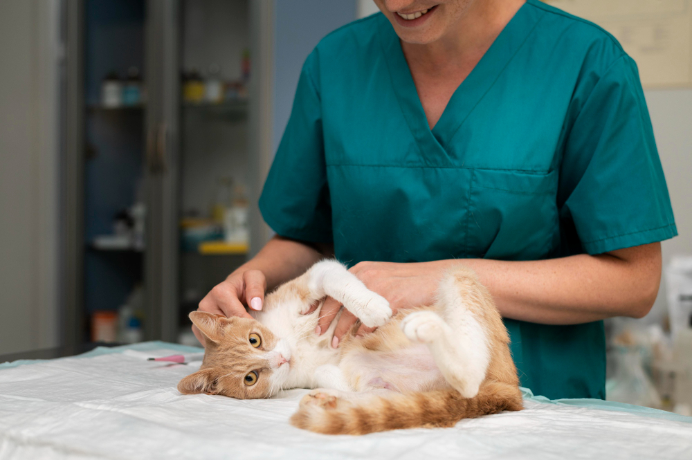 cat with veterinary doctor