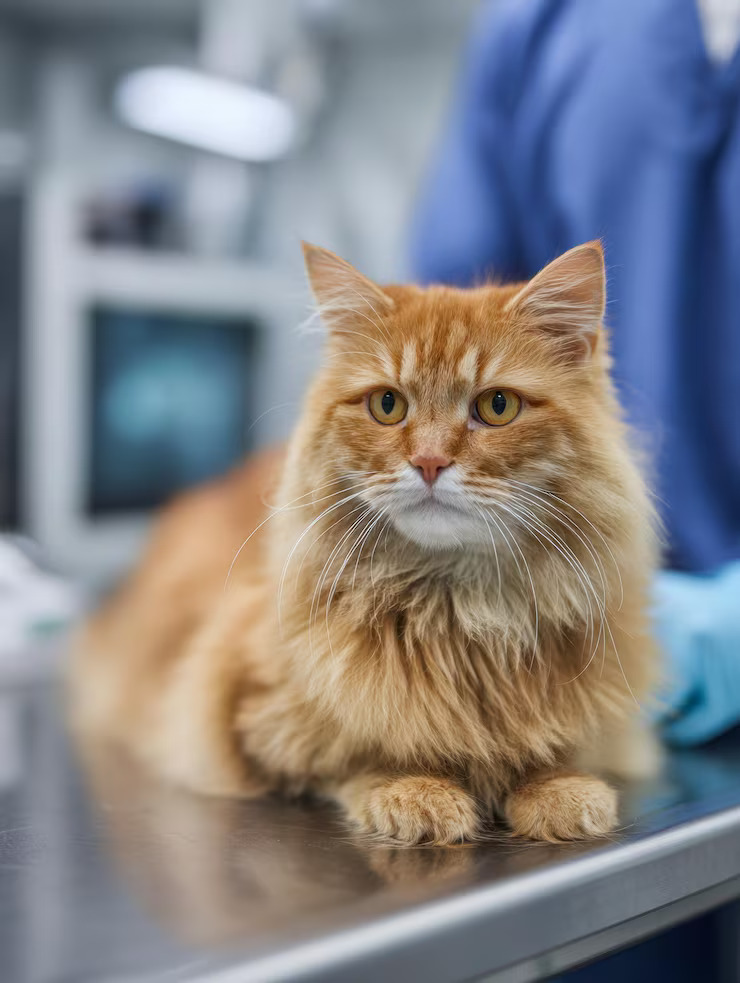 cat sitting on the table